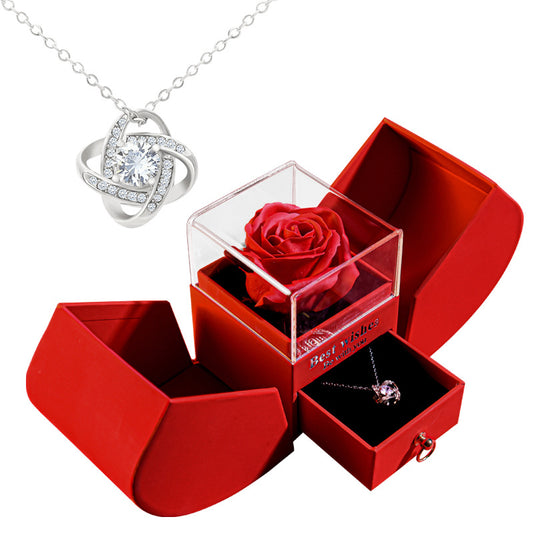 Gemstone Pendant W/ Eternal Rose Jewelry Box